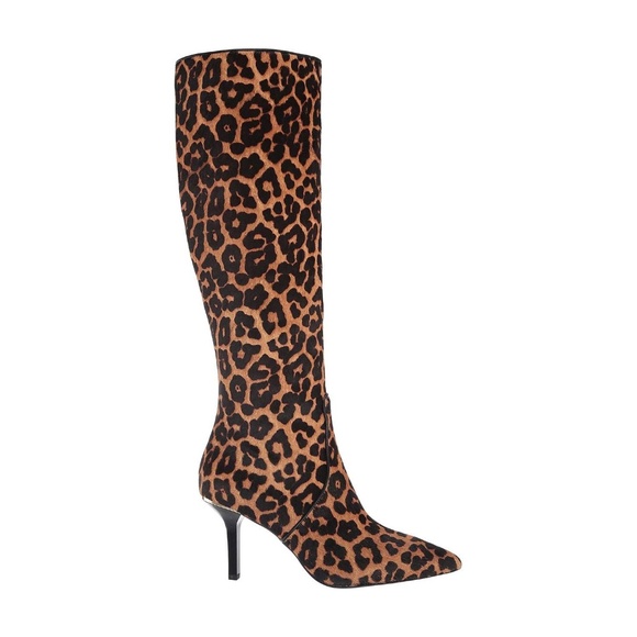MICHAEL KORS Katerina Leopard Calf Hair Knee-High Stiletto Heels Boots 6.5 - Picture 3 of 16